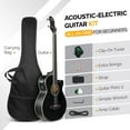 thumbnail image 2 of GLARRY Full Size Acoustic Electric Bass Guitar Beginner Kit, Cutaway 4 Strings Electric Acoustic Bass Guitar w/Inbuilt Tuner, Bag, Strap, Picks, Strings, Basswood Bass Guitarra, Matte Black, 2 of 7