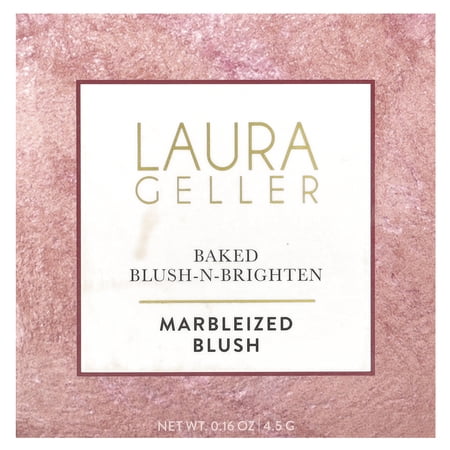 LAURA GELLER NEW YORK Baked Blush-n-Brighten Marbleized Blush for Cheeks - Ethereal Rose - Natural Finish - Buildable Color