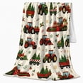 thumbnail image 2 of Festive Farm Tractor Holiday Scene Rustic Christmas, Festive Holiday Scene, Warm Flannel Blanket for Cabin and Lodge, Art Lovers Christmas Gift, Festive Home Decor, 2 of 9