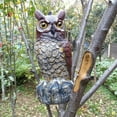 thumbnail image 3 of Sculpture d'Épouvantail Hibou Décoration d'Halloween Extérieure Hibou Oiseau Dissuasifs pour Cour Extérieur Type 2 E, 3 of 8