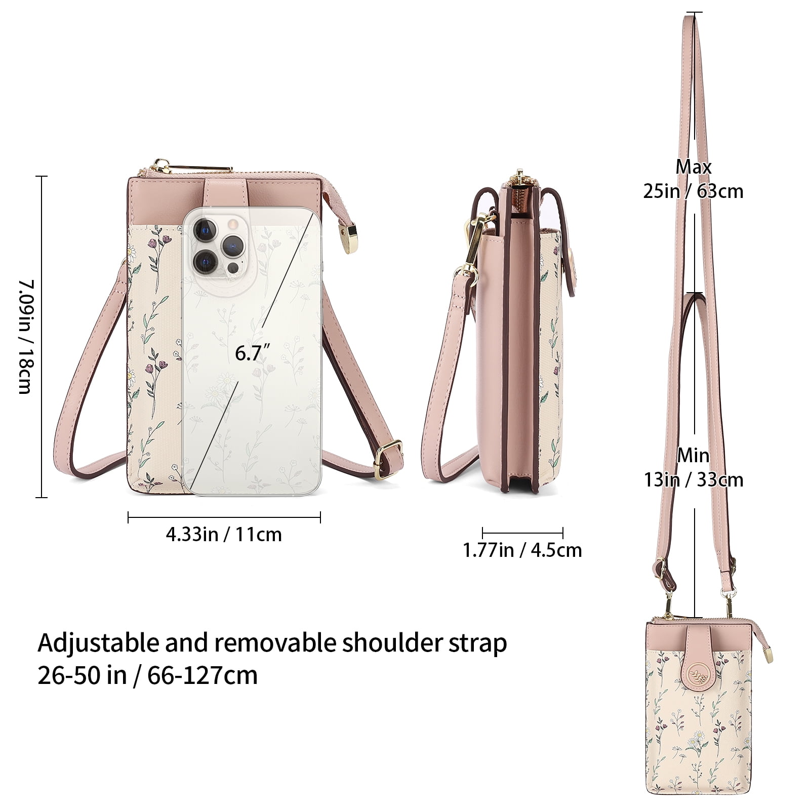GAEKEAO Small Crossbody Bags for Women Leather Cell Phone Purse Bag Wallet with RFID Blocking Credit Card Slots
