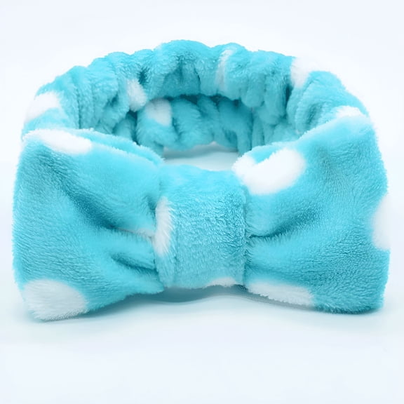TUWAFE Facial Dot Headband Women Girls Spa Microfiber Cute Turban Bowknot Bow Skincare