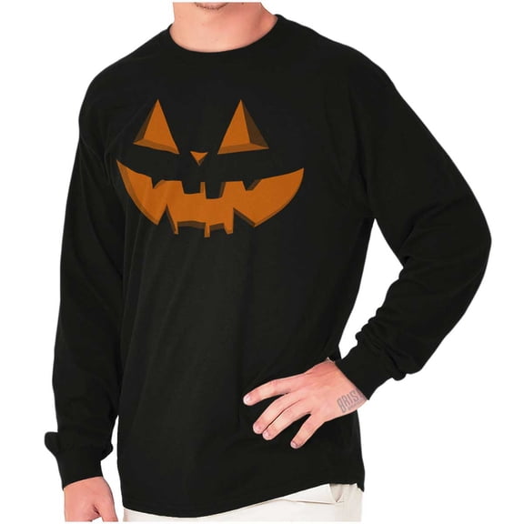Classic Halloween Pumpkin Costume Long Sleeve TShirt Men Women Brisco Brands M