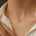 thumbnail image 3 of Elegant Gold Necklace for Women with Single Pearl Pendant - Waterproof, Non Tarnish, 18k Gold Filled Jewelry, 3 of 7