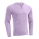 thumbnail image 2 of Blusas y camisas de manga larga con cuello en V para hombre, estilo casual, de color liso, con empalme, de manga larga y cuello en V, de poliéster y algodón., 2 of 8