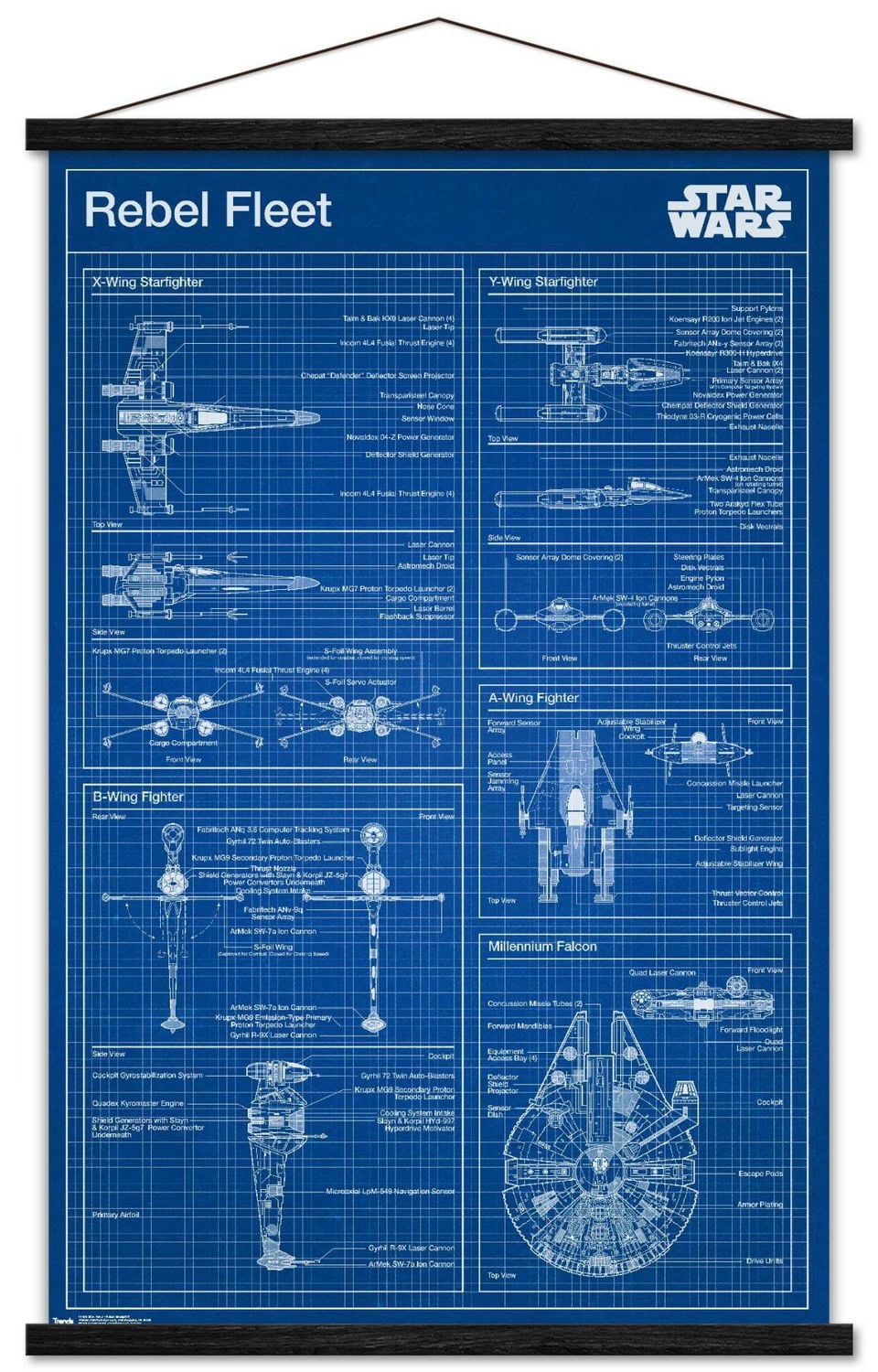 Star Wars: Saga - Rebel Blueprint Wall Poster, 22.375" x 34"