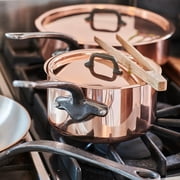 Mauviel Copper & Stainless Curved Splayed Saute Pan w/ Lid - 1.7 Qt
