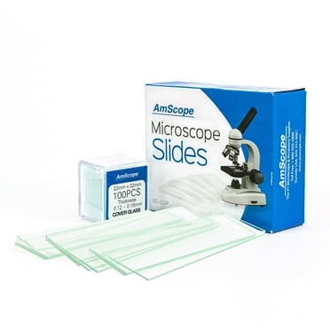 AmScope 50 Pre-Cleaned Blank Microscope Slides and 100 22x22mm Square Cover Glass New