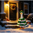 thumbnail image 5 of Porch Goose Outfit Christmas Tree Tiered Green Cape With Red Bow Colorful Pom Poms And Matching Star Hat For Outdoor Holiday Front Yard Decor, 5 of 7