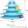 thumbnail image 2 of Cat Toy Roller 3-Level Turntable Cat Toy Balls with Six Colorful Balls Interactive Kitten Fun Mental Physical Exercise Puzzle Toys Blue, 2 of 6