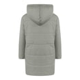 thumbnail image 3 of XPMWRP Women's Fleece Lined Hooded Waterproof Zipper Jacket Thicken Puffer Solid Color Parkas Coats Long Sleeve Warm Winter Fashion Casual Clothes with Pockets Gray L, 3 of 7