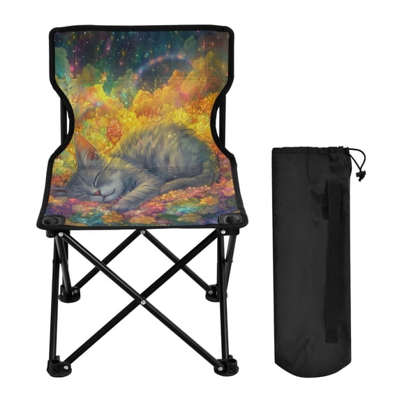 BZSMCE Camping Chairs Modern Cosmic Catnap Pattern Folding chair