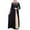Black, variant on Wancir Long Sleeve Dress Vintage Button Down Lace Maxi Dress Plus Size Slit Dresses Halloween Costume Dresses