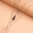 thumbnail image 5 of Aellinatey Dainty Healing Gemstone Crystal Necklace Choker Multilayer Moon Charm Jewelry, 5 of 20