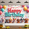 thumbnail image 5 of Colorful Theme Happy Birthday Banner Dog Celebration Polyester Material for Kids Party Indoor Decoration Photo Shoot, 5 of 8