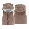 thumbnail image 4 of EQWLJWE Toddler Baby Boys Girls Fleece Vest Sleeveless Button Jacket Fall Hooded Outerwear With Pockets Girls' Outerwear Holiday Clearance, 4 of 6