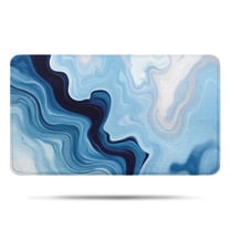 Blue Wave Marble Pattern Bathroom Rugs Mat,Non Slip Microfiber Bathroom Rug,Rubber Backing,Soft Bathroom Mats for Bathroom Floor,Tub and Shower,17x30in(43x75cm)