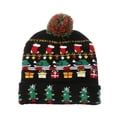 thumbnail image 2 of Gorro navideño de lana con LED de jacquard, gorro navideño de punto cálido para otoño e invierno, 2 of 5