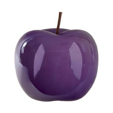 Urban Trends Collection 44349 Pearlescent Ceramic Apple Figurine - Purple, Large