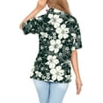 thumbnail image 4 of HAPPY BAY Women's Button Down Blouses Tropical Blouse Dress Shirt Short Sleeve Hawaiian Vacation Button up Beach Party Summer Holiday Shirts for Women S Hibiscus, Black and White, 4 of 4