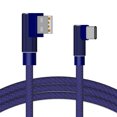 thumbnail image 1 of Cable USB de doble codo 2A Datos de sincronización Cable de carga de alta velocidad tejido de nailon TPE para Android / IOS / Type-C, 1 of 2