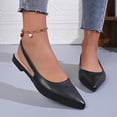 thumbnail image 6 of SuTry Women's Pointed Toe Slingback Flats Elastic Back Strap PU Upper Slip-On Style Comfortable Plus Size Friendly for Women Office Casual Flats, 6 of 9