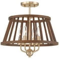 thumbnail image 6 of Possini Euro Design Givens 15 3/4" Modern Semi Flush-Mount Ceiling Light Fixture Kitchen 4-Light Satin Bronze and Wood Finish, 6 of 9