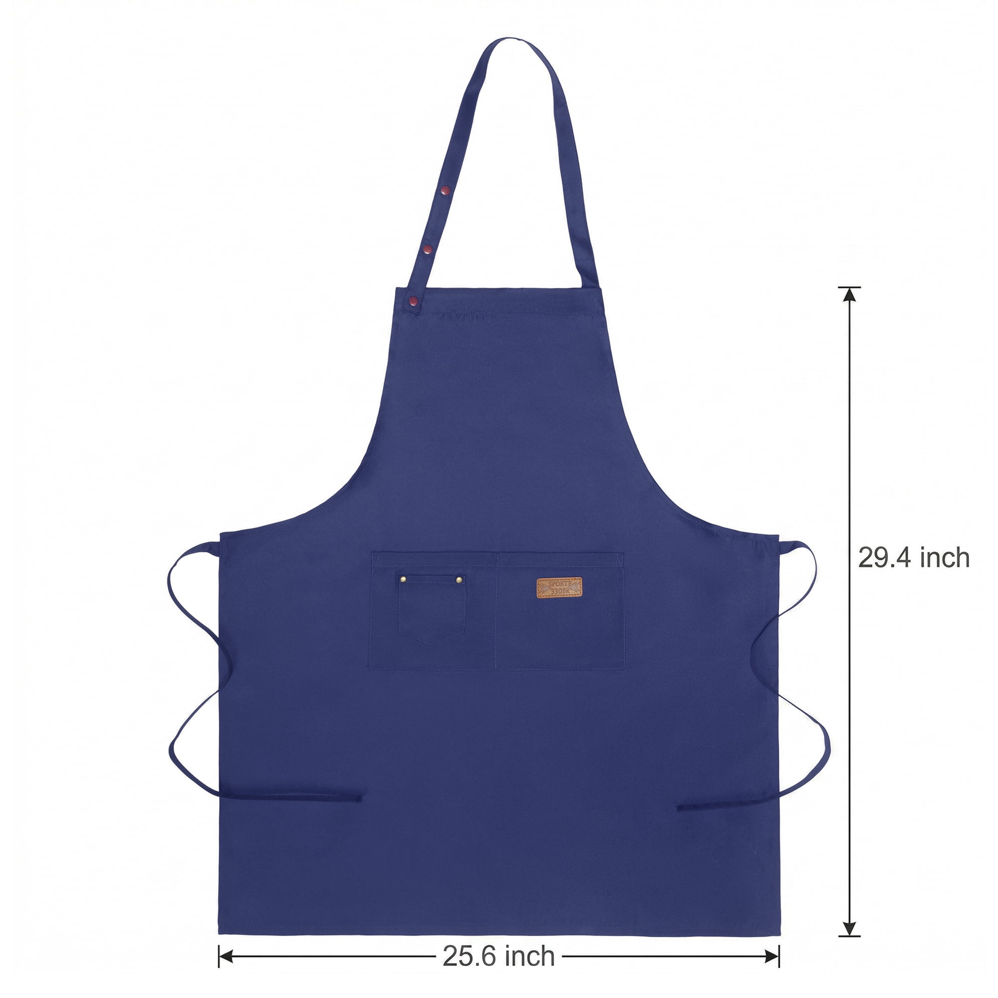 Unique Bargains Adjustable Cooking with Spacious Pockets Dark Blue