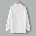 thumbnail image 4 of LYXSSBYX Men's Performance Long Sleeve Shirt Moisture Wicking Crew T-Shirt Baggy Cotton Linen Solid Pocket Turn-down Collar Tops, 4 of 8