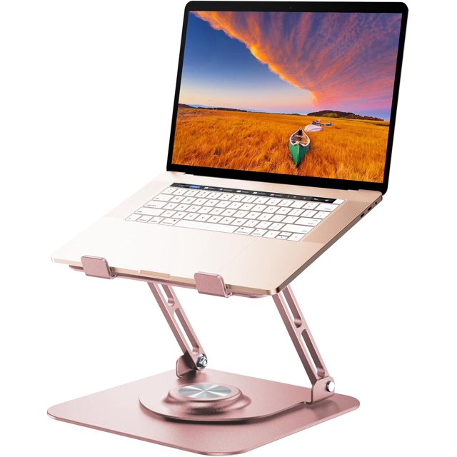 Laptop Stand for Desk Adjustable Computer Stand with ° Rotating Base Ergonomic Laptop Riser for Collaborative Work Foldable ; Portable Laptop Stand fits for All -; Lap