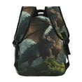 thumbnail image 3 of Haiem Forest Stone-Colored Dragon Printed School Backpack,Casual Travel Lightweight Backpack,Durable Comfortable Multifunctional Backpack,Laptop Backpack, 3 of 5