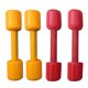 thumbnail image 1 of 2 pares de mancuernas de madera con agarre manual para fitness, portátiles, para levantamiento de pesas, equipo de gimnasia, accesorios ecológicos para gimnasio infantil en casa (rojo y amarillo), 1 of 7