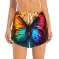 thumbnail image 4 of Lsque Vibrant Rainbow Butterfly A Printed Women's Running Shorts with Liner Pockets,Elastic Quick Dry Workout Athletic Gym Yoga Shorts,Womens High Waist Shorts-X-Large, 4 of 9