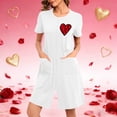 thumbnail image 2 of House Coats for Women with Zipper Short Sleeve Long Length Knit Robe 1 Pc, 2 of 8