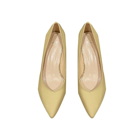 

Difumos Ladies Comfort Pointed Toe Dress Shoes Fashion Pump Wedding Lightweight Yellow 4.5
