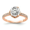 thumbnail image 1 of Solid 10k Tiara Collection Rose Gold Polished CZ Cubic Zirconia Ring - Size 4, 1 of 5