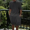 thumbnail image 6 of RUTAYY Men's Outfits 2 Piece Solid Color Short Sleeve Shirt and Shorts with Pocket Sports Tracksuits Trendy Travel Clothing Sets, 6 of 7