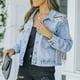 thumbnail image 4 of Chaqueta Vaquera de Un Solo Pecho Con Solapa de Borla Suelta Informal A La Moda Para Mujer Odeerbi ODB-6, 4 of 9