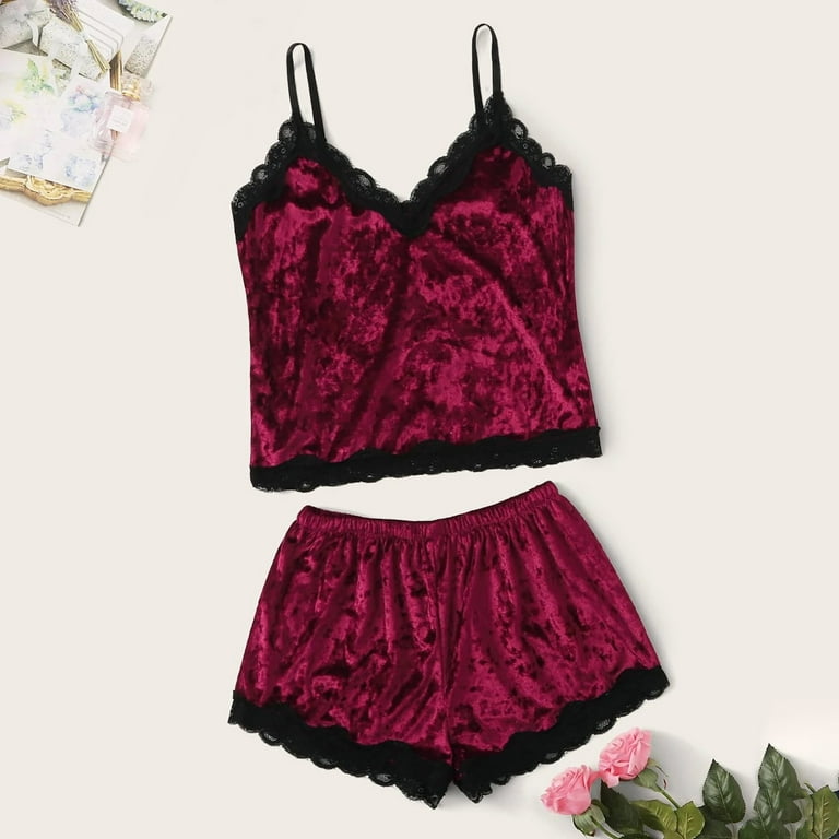 Women Pajama Sets Womens Pajamas Suede Lingerie Underwear