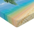 thumbnail image 2 of Ambesonne Landscape Fitted Sheet 2 Pcs Set, Tropic Botanic Image, California King, Sky Blue Cream, 2 of 3