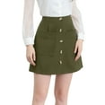 thumbnail image 1 of Falda Casual Allegra K Estilo Cargo Corta Con Botones Mujer Ejercito Verde S, 1 of 6
