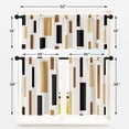 thumbnail image 5 of Brown Beige Kitchen Curtains Geometric Black Window Curtains Valance and Tier Set 36 Inch, Modern Rectangle Rod Pocket Short Tier Curtain, Abstract Vintage Small Curtains for Kitchen Decor, 5 of 6