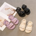 thumbnail image 4 of NOKIO Toddler Trendy Platform Sandals Girls' Stylish Sandals Girls' Summer Sandals Toddler Girls Jelly Sandals Summer Outdoor Closed Toe Soft Rubber Sole Beach Water Shoes Dress Princess Flat, 4 of 6