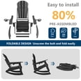 thumbnail image 5 of FOOWIN HDPE Plastic Rocking Adirondack Chair Set of 2, Folding Rocking Chairs for Patio Porch Rocker Chair, Black, 5 of 9
