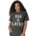 thumbnail image 4 of Funny Beach Lover Sea You Ocean Vibes Plus Size Crewneck Graphic Tee Shirt Brisco Brands 2X, 4 of 5