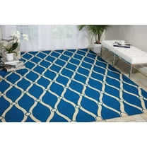 Nourison Portico Indoor/Outdoor Trellis Traditional Navy 8' x 10'6" Area Rug, (8' x 11')