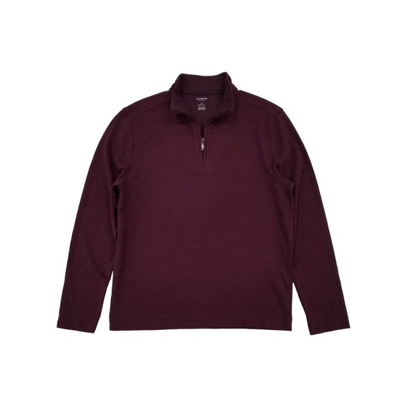 Van Heusen Mens Spiced Currant Never Tuck Quarter-Zip Pullover Sweatshirt S