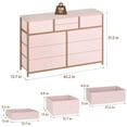 thumbnail image 3 of Homhougo Dresser for Bedroom TV Stand for TVs up to 55'', Entertainment Center with 10 Drawers, TV Stands for Living Room, Storage Organizer Unit for Closet, Entryway, Hallway(Pink), 3 of 11