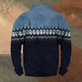 thumbnail image 5 of Men's Flag Print Stand Collar Sweatshirt with 3 Buttons, Outdoor Casual Button Front Pullover for Spring Fall,Dark Blue,3XL, 5 of 6