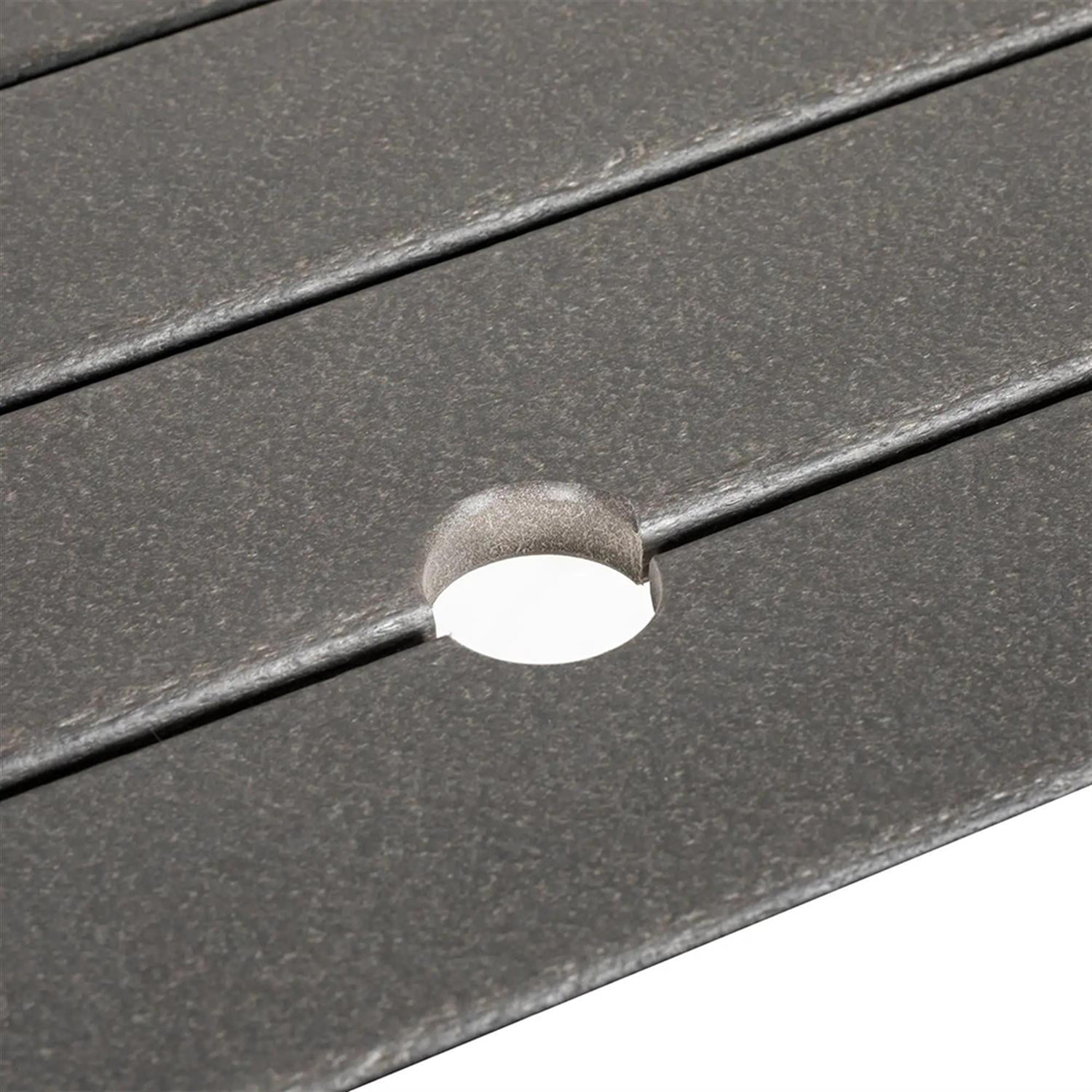 Demi Bonn 35" Outdoor Bistro Tables with Umbrella Hole, Aluminum Frame Round Patio Table, Garden Dining Table for Backyard, Lawn, Balcony, Porch, Gray